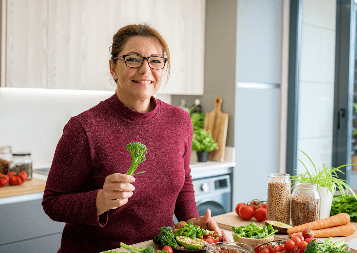 Women in her 50s healthy eating weight loss
